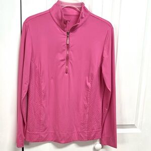 Swing Pink 1/4 Zip Long Sleeve Golf Top Size M